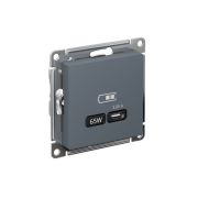 Розетка USB AtlasDesign тип C 65Вт QC PD высокоскор. ЗУ механизм грифель SE ATN000727