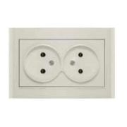 Розетка 2-м СП Бриллиант 16А IP20 без заземл. сл. кость UNIVersal 7948738
