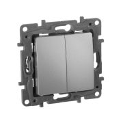 Переключатель 2-кл. СП Etika Plus 10А IP20 250В 10AX безвинтов. зажимы механизм алюм. IEK 672412