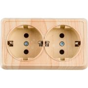 Розетка 2-м ОП Октава РС22-3-ОС 16А IP20 с заземл. сосна GENERICA ERO21-K03-16-DC