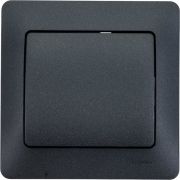Выключатель 1-кл. СП Glossa 10А IP20 (сх. 1) 10AX в сборе антрацит SE GSL000712
