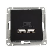 Розетка USB AtlasDesign тип A+A 5В 1х2.1А 2х1.05А механизм карбон SE ATN001033