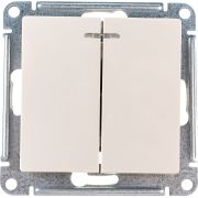 Выключатель 2-кл. СП AtlasDesign 10А IP20 (сх. 5а) 10AX с подсветкой механизм беж. SE ATN000253