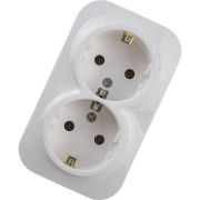 Розетка 2-м ОП 16А IP20 с заземл. бел. IONICH 1419