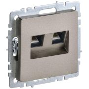 Розетка компьютерная двойн. СП RJ45 кат.5E BRITE РК10-2-БрШ механизм шампань IEK BR-K20-1-K37
