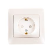 Розетка 1-м СП Glossa 16А IP20 с заземл. защ. шторки в сборе перламутр. SE GSL000644