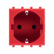 Розетка 1-м 2мод. Avanti «Красный квадрат» 16А IP20 2P+E защ. шторки красн. DKC 4401002