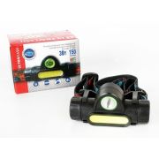 Фонарь аккумуляторный налобный E1340 XPE + COB LED 3Вт 2 режима аккум. 3.7В магнит диммир. черн. (бокс) Ultraflash 14268